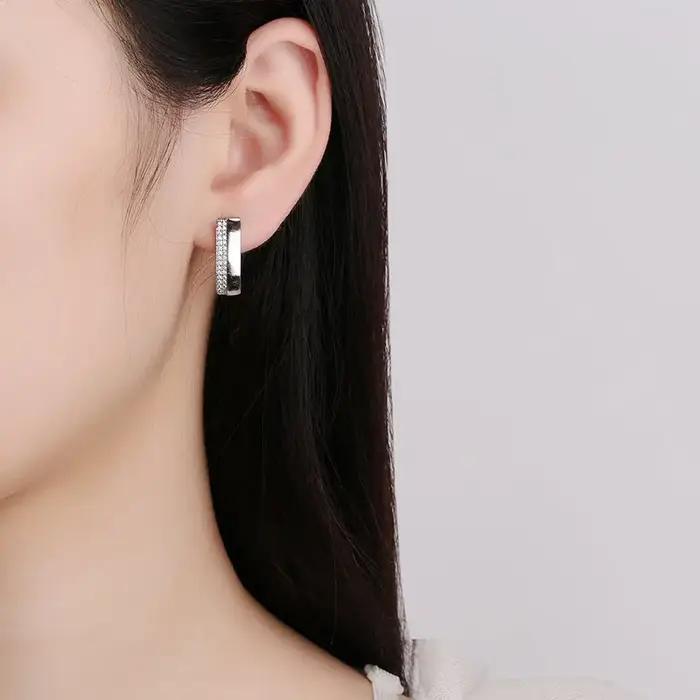 Boucles d'oreilles en argent Sterling 925 et zircone