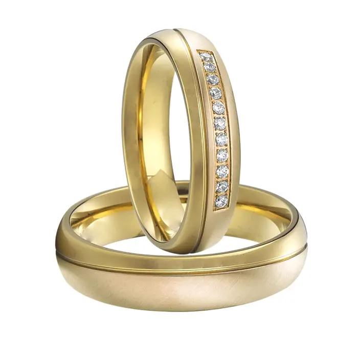 Bagues de mariage alliances de fiançailles classiques en zirconium pour homme et femme occasions spéciales romantiques