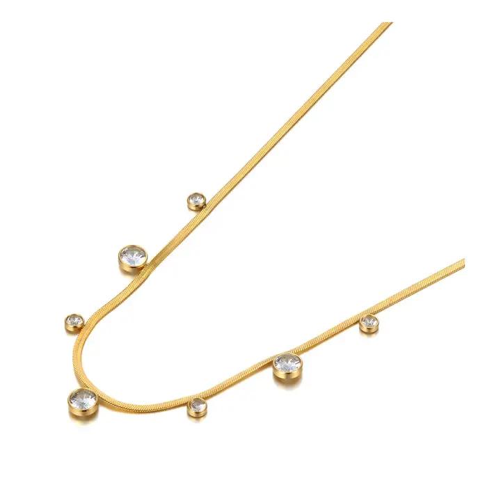 Lokaer – collier avec pendentif en cristal délicat, fruits, pomme, ananas, pour femmes, en acier inoxydable plaqué or 18 carats, bijoux à la mode, N26038