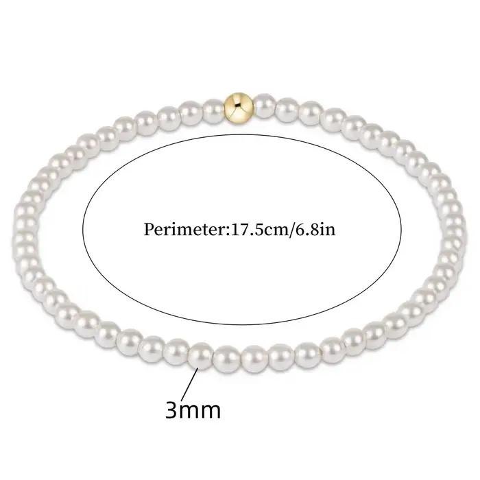 Bracelet en perles de coquillage Vlen, élastique, simple, élégant, bijoux perlés, perles empilables, Pulseras Mujer Femme, cadeau pour filles