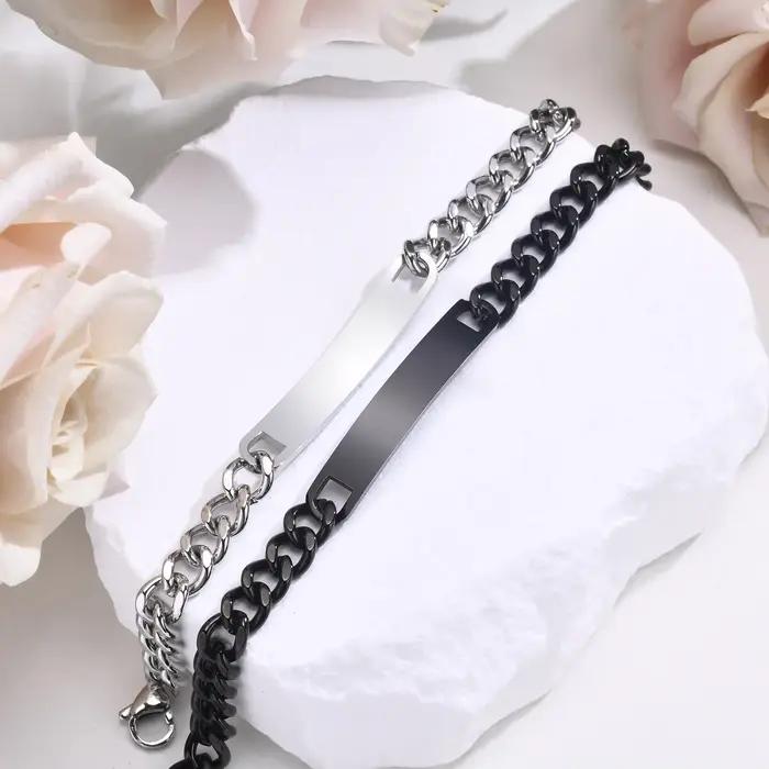 Bracelet d'identification de barre personnalisé pour hommes et femmes