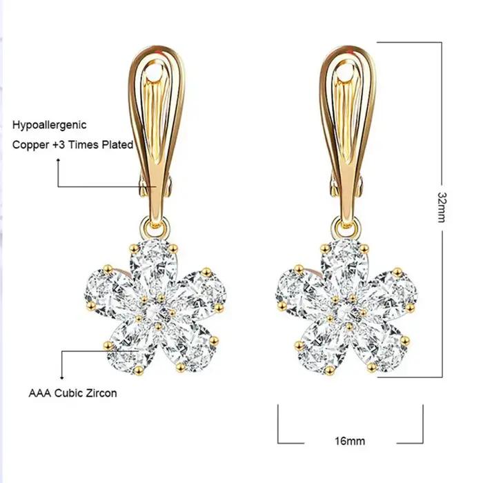 HUAMI – boucles d'oreilles pendantes en or plaqué 18K