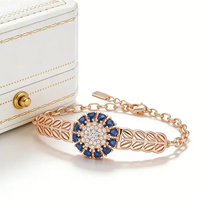Kinel – Bracelet de luxe couleur or Rose 585 pour femmes