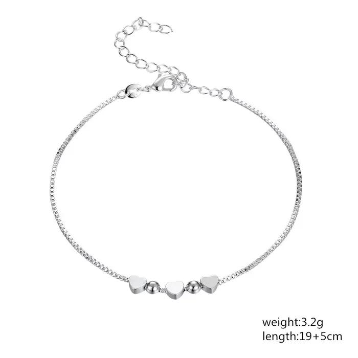 Bracelet en argent sterling 925 avec chaîne en forme de cœur pour femme, bijoux fins à la mode, cadeau idéal pour mariage, fête ou meilleure amie