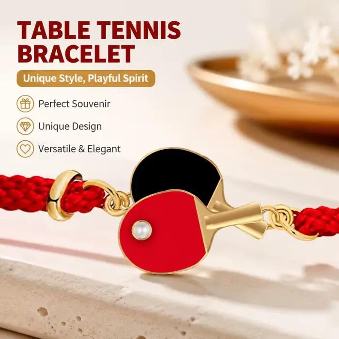 Bracelet Souvenir de Tennis de Table pour Femme – Bijou Polyvalent au Design Unique et Personnalisé – Cadeau Commémoratif