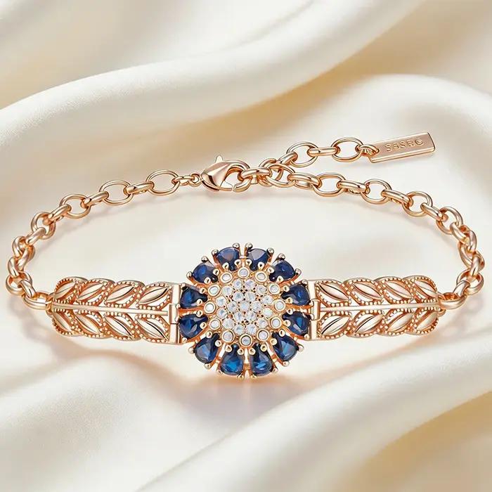 Kinel – Bracelet de luxe couleur or Rose 585 pour femmes