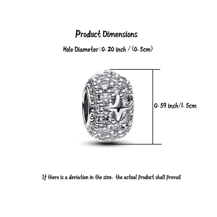Pendentifs en argent sterling 925 sertis de zirconium blanc élégants pour bracelets personnalisés pour femmes occasions spéciales