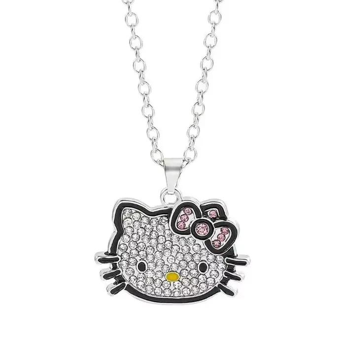 Collier ras du cou en argent avec pendentif chat de dessin animé mignon, design Kawaii, bijoux de mo