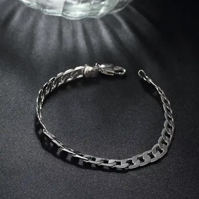 Bracelet en argent sterling 925 classique pour homme et femme cadeau de mariage bijou de tempérament occassions spéciales
