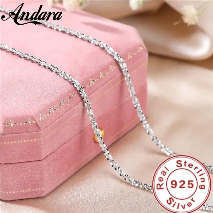 Collier en Argent Sterling S925 Cercle Scintillant Haute Qualité Accessoire Mode pour Femmes Occasions Spéciales