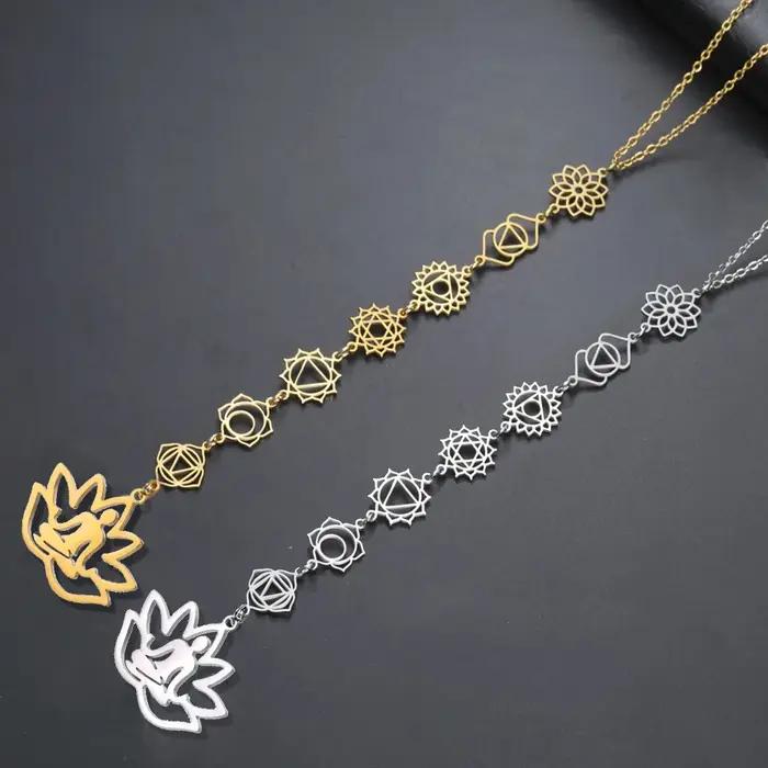 Collier de Yoga 7 Chakras acier inoxydable Boho pour femmes méditation cadeau spirituel occasions spéciales