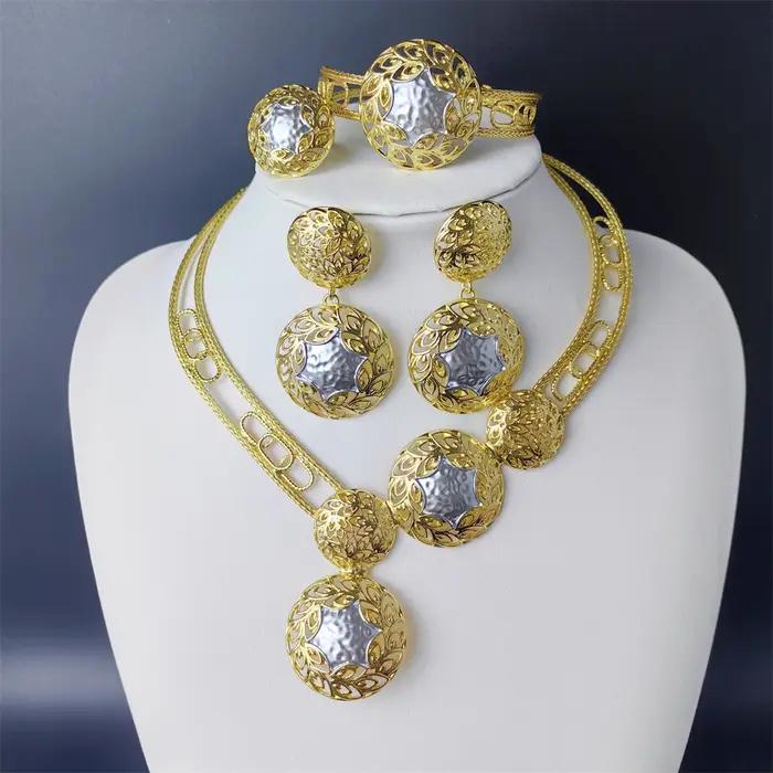 ESALE 2025 nouveau grand ensemble de bijoux pour mariée bijoux de mariage africain dubaï plaqué or c