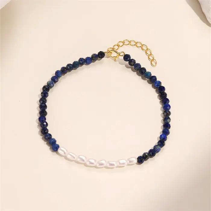 CANNER – Bracelet en pierre bleue et or pour femmes