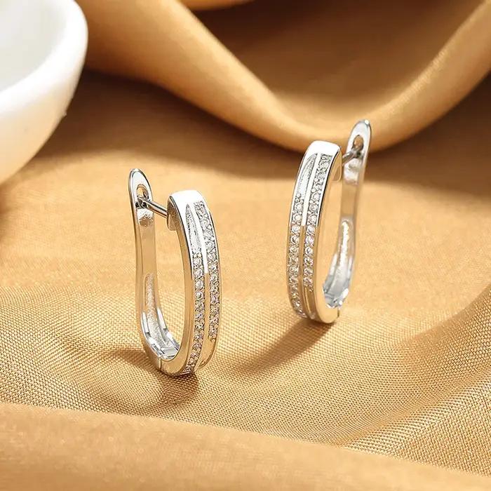 Boucles d'oreilles en argent regardé 925 pour femme