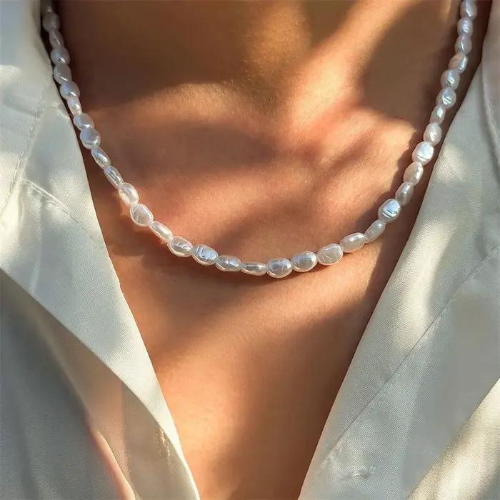 Collier de perles aliennes baroques pour hommes et femmes