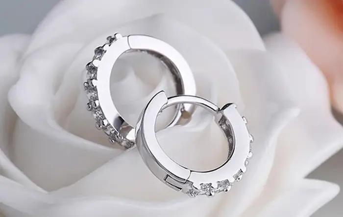 Bébé 925 argent 10mm cercle Zircon petite boucle d'oreille pour enfant Grils