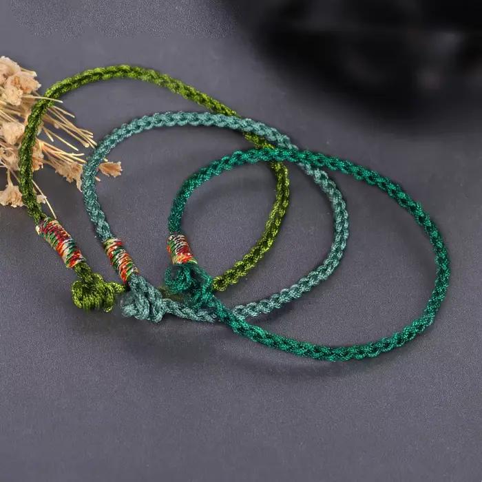 Bracelets de couple porte-bonheur tressés à quatre brins faits à la main, bracelets bouddhistes tibétains pour hommes, bijoux colorés pour femmes, cadeaux de navire chia