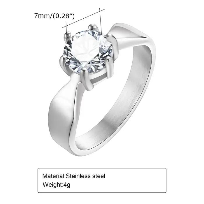 Bague de fiançailles solitaire ronde pour femmes en zirconium cubique doré plaqué or 18 carats pour occasions spéciales engagement anniversaire fête