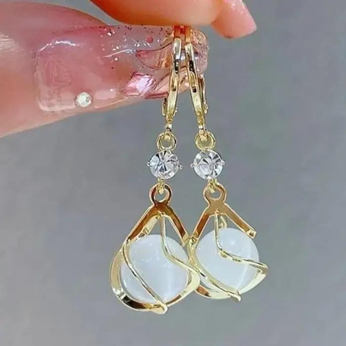 Boucles d'oreilles pendantes Vintage couleur or pour femmes
