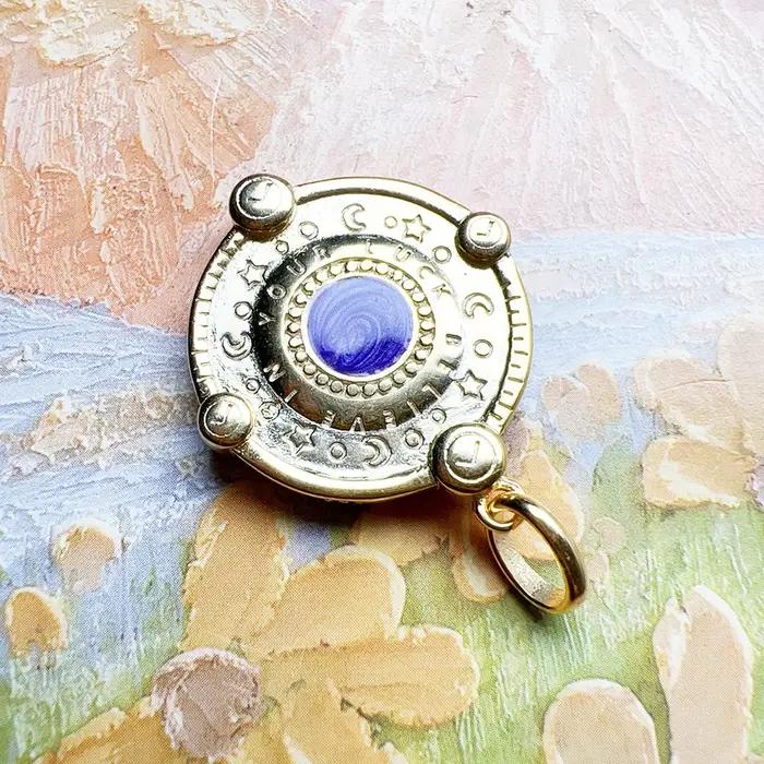Pendentif en Argent Sterling 925 Serti de Zircone Blanche et Violette Élégant Accessoire Cosmique pour Occasions Spéciales