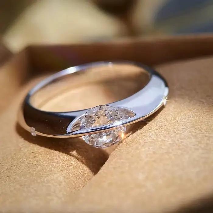 Bague de mariage Moissanite 1 carat pour femmes
