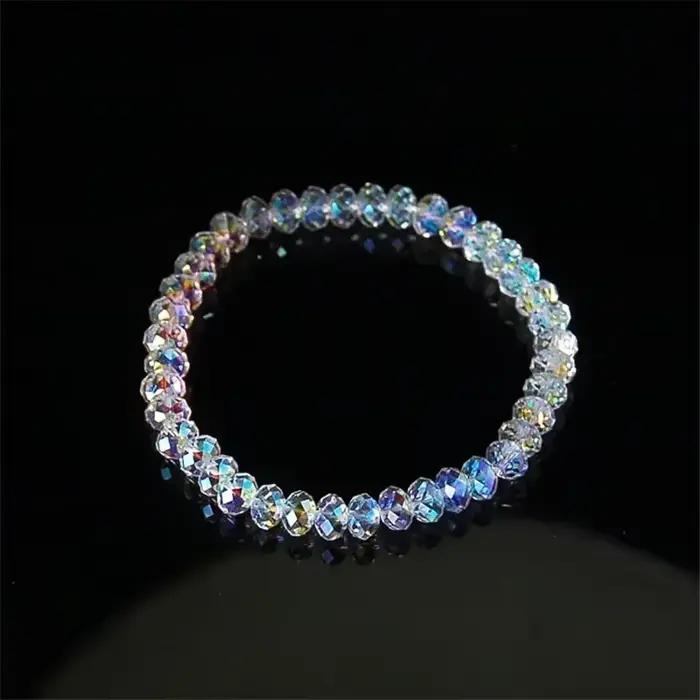 Nouveau Bracelet en cristal d'autriche artificiel, perles en pierre brillante, corde élastique, bijoux pour femmes