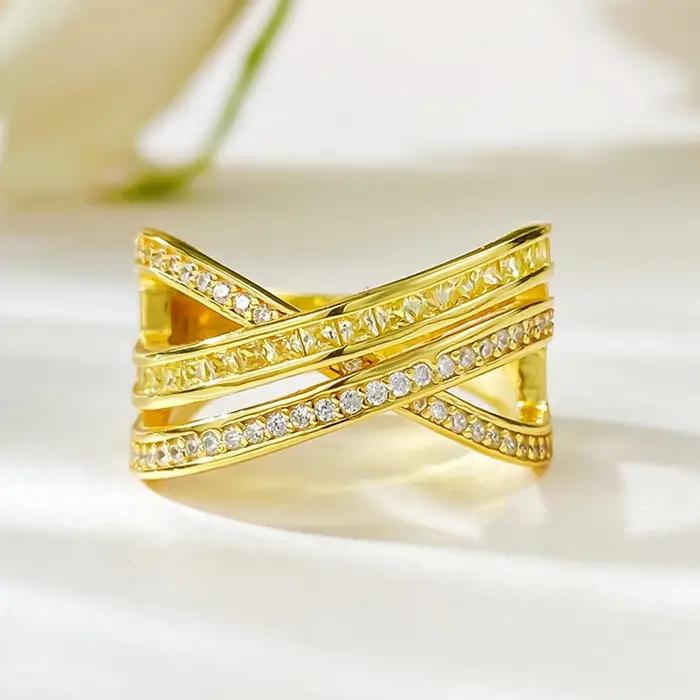 Vinregem laboratoire créé saphir haute teneur en carbone diamant gemmes croix bague pour les femmes