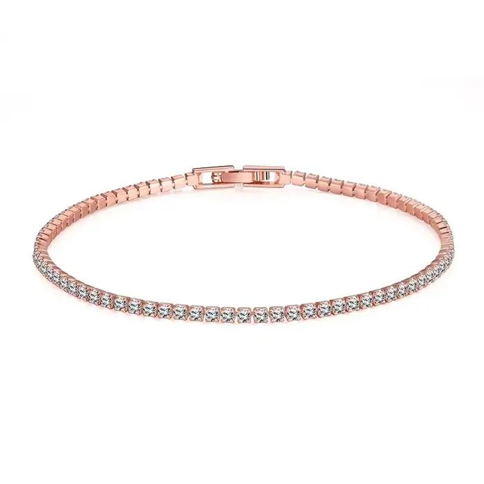 SAIYE-Bracelet de tennis en argent regardé véritable, bijoux en argent 925 pur, 18cm, 2mm, cadeau de