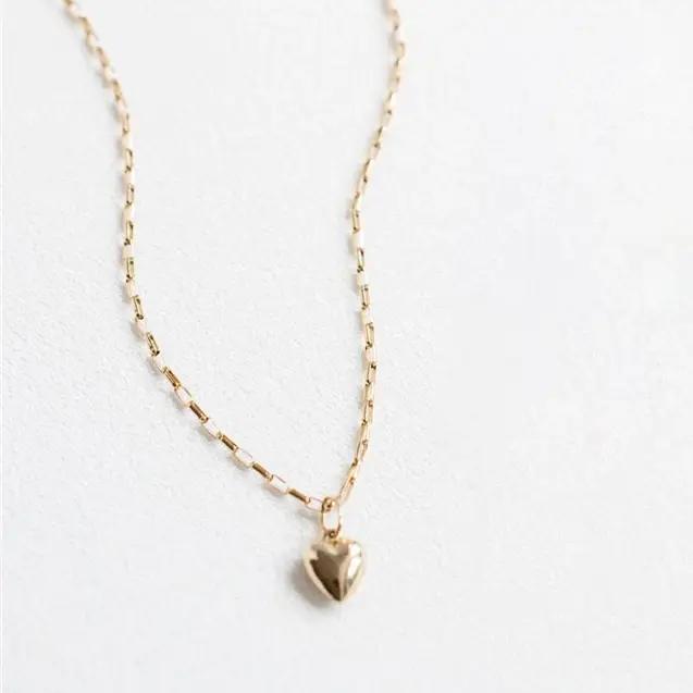 Collier en forme de cœur rempli d'or 14 carats pour femme, tour de cou en or minimalisme, bijoux Boho, collier PmotCollier Femme Kolye