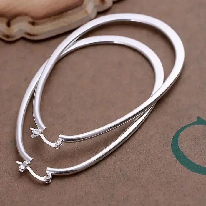 Boucles doreilles en argent 925 rondes pour femmes mode élégante design noble cadeaux mariage occasions spéciales