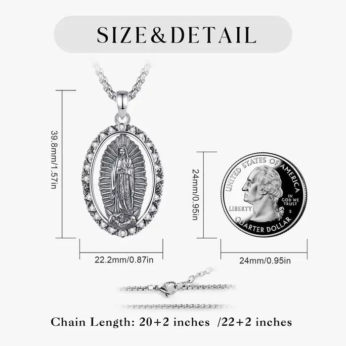 Collier Eudora Vierge Marie en cuivre plaqué argent