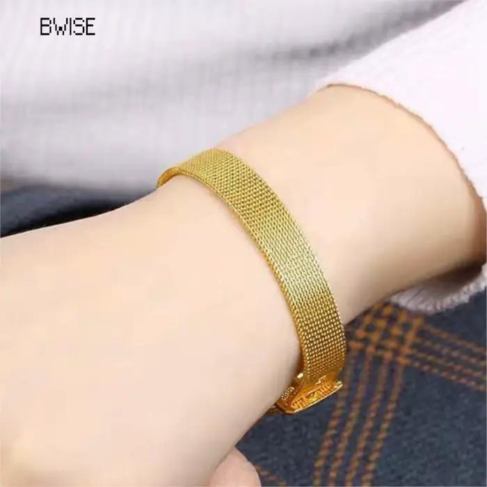Bracelet plaqué or en acier inoxydable pour femme