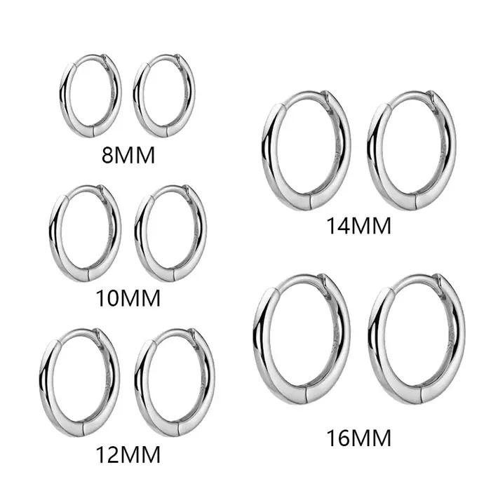 1 paire de petits cerceaux en acier inoxydable pour femmes/hommes
