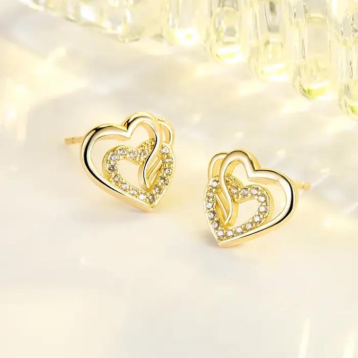Boucles d'oreilles en diamant véritable pour femme
