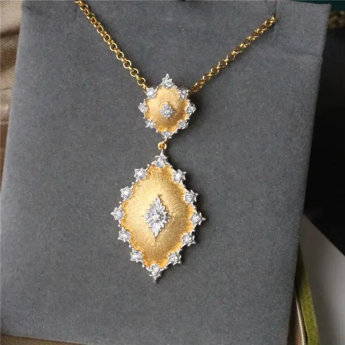 OKLA – bijoux italiens rétro plaqués or, pendentifs géométriques, colliers, boucles d'oreilles longu