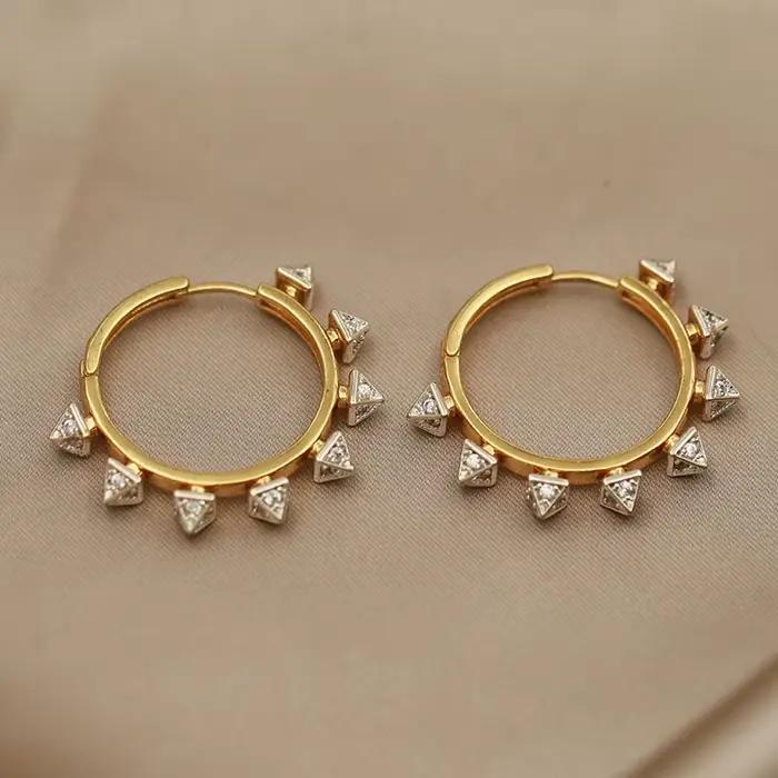 Boucles d'oreilles géométriques en cristal pour femmes, nouveau Design de vue, marque de mode, bijou