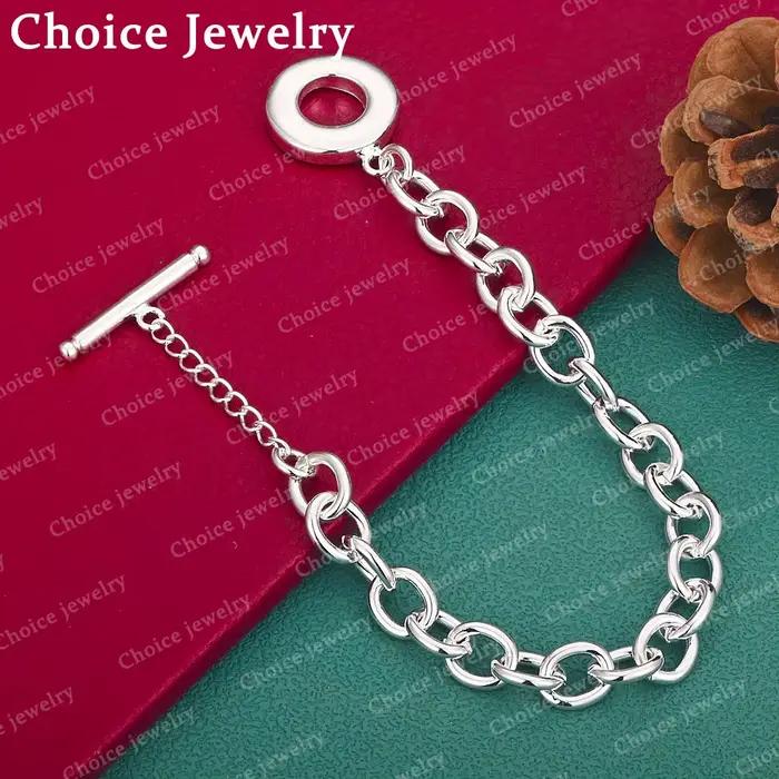 Bracelet à boucle en argent sterling 925 pour hommes et femmes, bijoux à la mode, accessoires de fêt