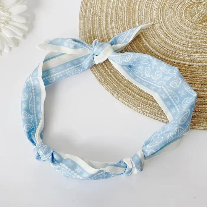 Collier à breloques écharpe-floral Beige et bleu avec perle blanche coeur croix Boho déclaration cad