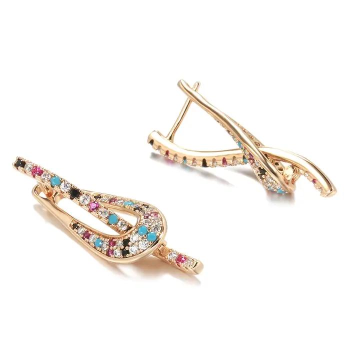 JULYDREAM – boucles d'oreilles pendantes en Zircon coloré