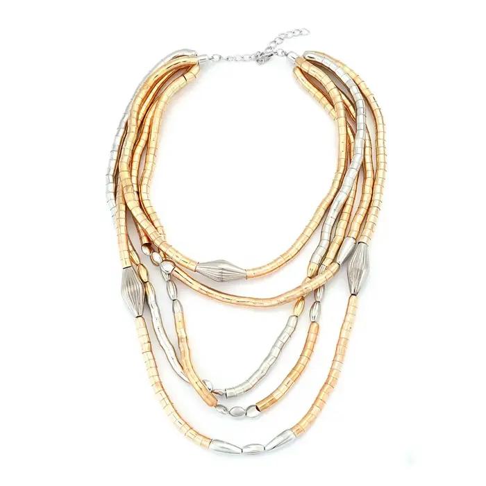 Collier chaîne perlée vintage ZAA CCB pour femme, bijoux de cou multicouches, accessoires de fête es