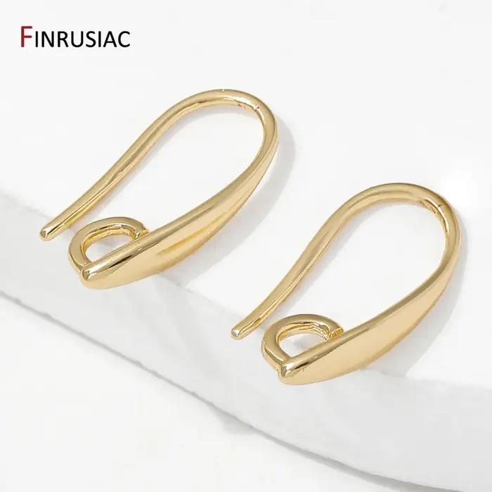 Crochet de boucle d'oreille lisse en laiton plaqué or 14K pour femmes, bijoux à bricoler soi-même, accessoires de fabrication de bijoux pour occasions spéciales