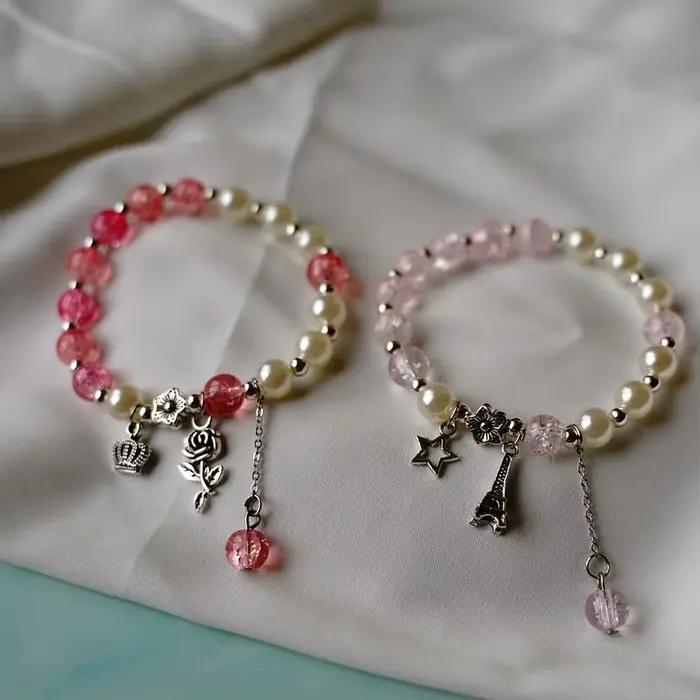Bracelet en perles de cristal pop-corn, accessoires cadeaux, vente en gros, restauration d'anciennes manières, # YXS44