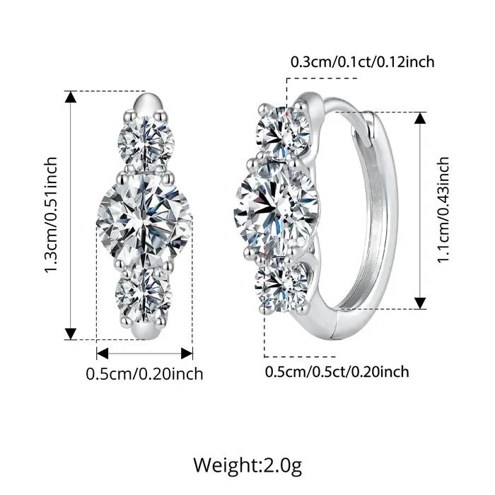 Boucles d'oreilles BAMOER en moissanite plaquées en argent sterling 925 pour femmes occasions spéciales anniversaire fiançailles soirée mariage