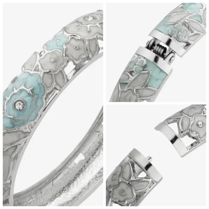 Bracelet en alliage de fleur de rose émaillée pour femmes romantique et mignon à offrir pour diverses occasions spéciales