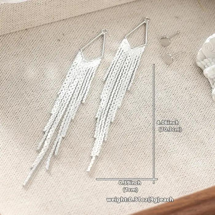 Boucles d'oreilles à pampilles dorées exquises pour femmes, élégantes et brillantes, accessoires de bijoux pour le quotidien, les fêtes et les banquets, artisanat