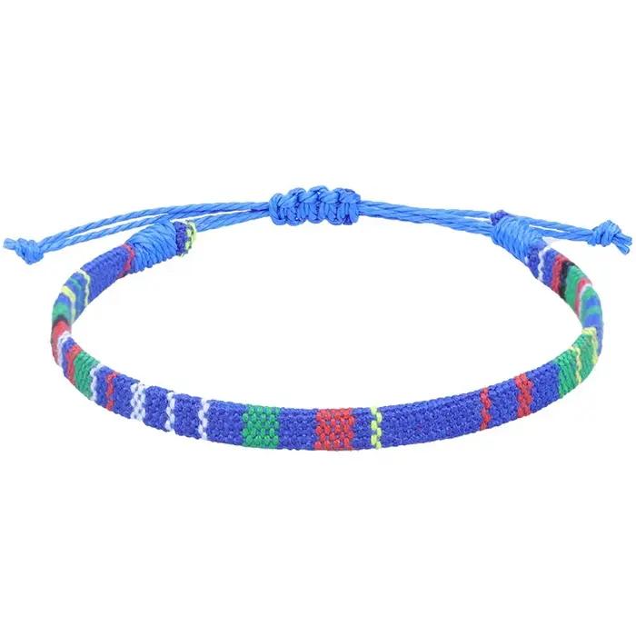 Bracelet tressé style bohème ethnique cordon en fil de tissu porte-bonheur multicolore pour femmes et hommes occassions spéciales naturel fantaisie fantaisie libertaire