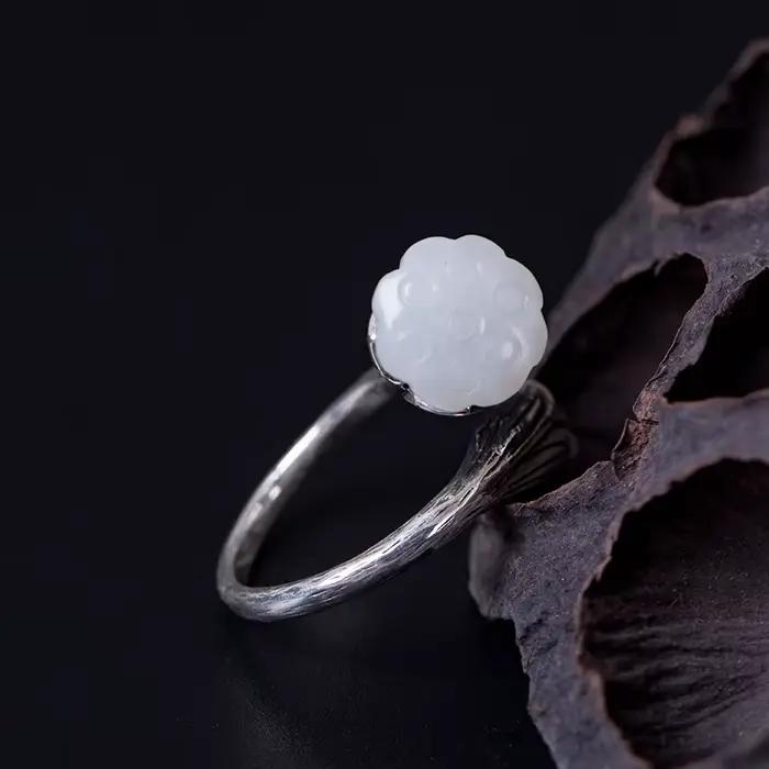 Amxiu-Bague de Luxe en Argent Sterling 925 et Pierre Naturelle, Anneau Ouvert pour Femme, Accessoires de ix, Cadeau pour Mère, Anel Bijoux