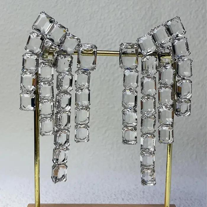 Boucles d'oreilles de haute qualité, nouvelle tendance, bijoux de marque de luxe originaux, brillants, pour Noël, anniversaire, fête, fiançailles, cadeau pour femme