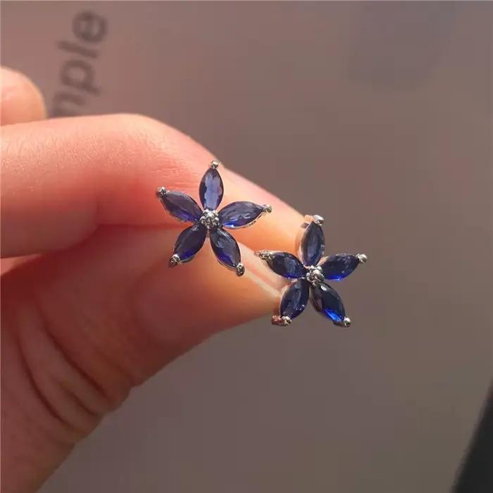 Boucles d'oreilles étoile en argent sterling 925 avec zircone cubique pour femme, bijoux de mariage, occasions spéciales et cadeaux romantiques