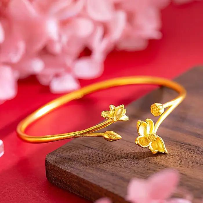 Bracelet en or 18k pour femme mariage engagement anniversaire quotidien élégant cadeau de luxe